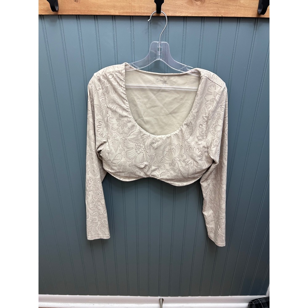 Offline by Aerie Floral Print Long Sleeve Cropped Top Women's XL‎